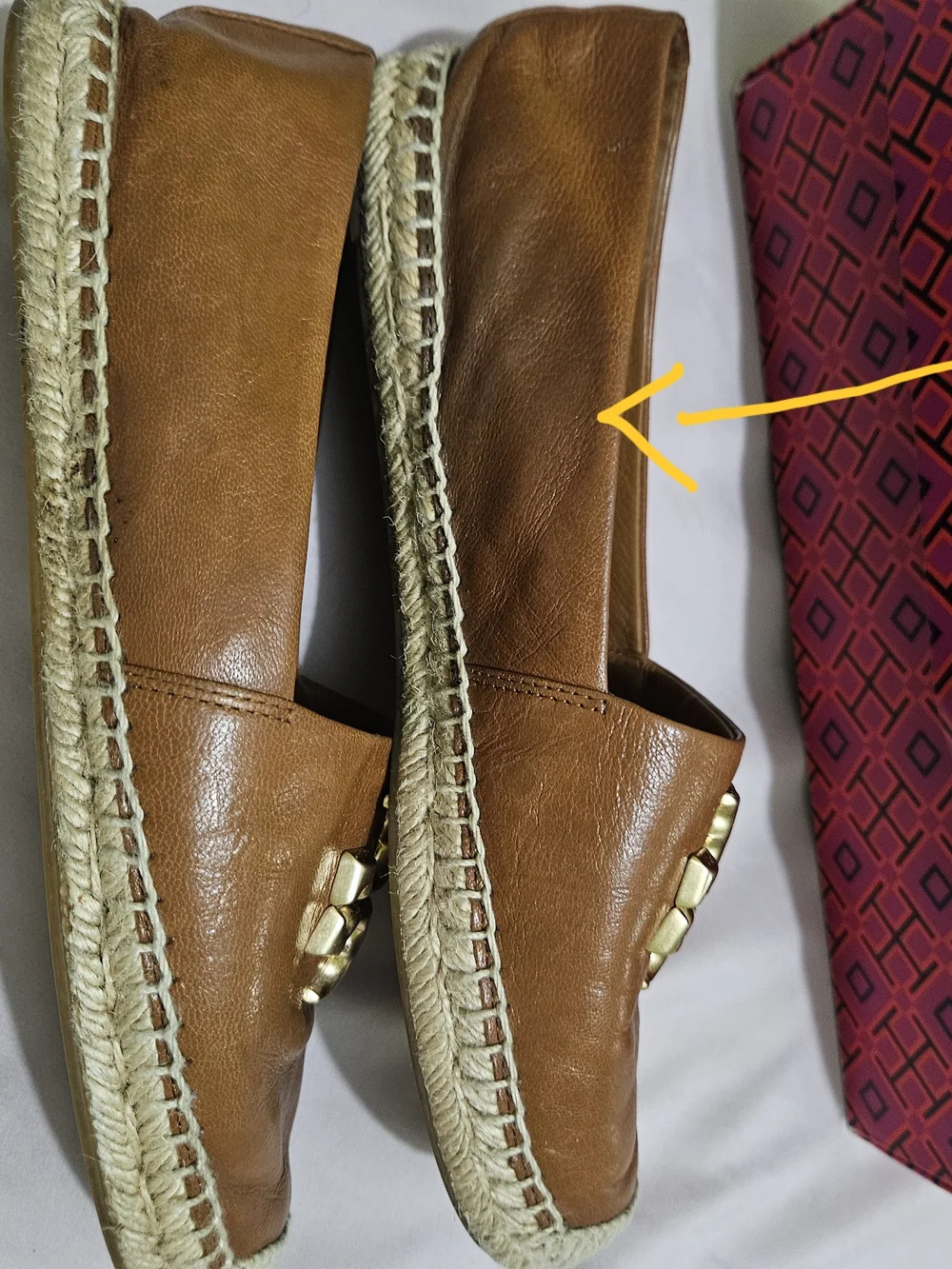 Tory Burch Brown Leather Espadrille Loafers with Gold Logo